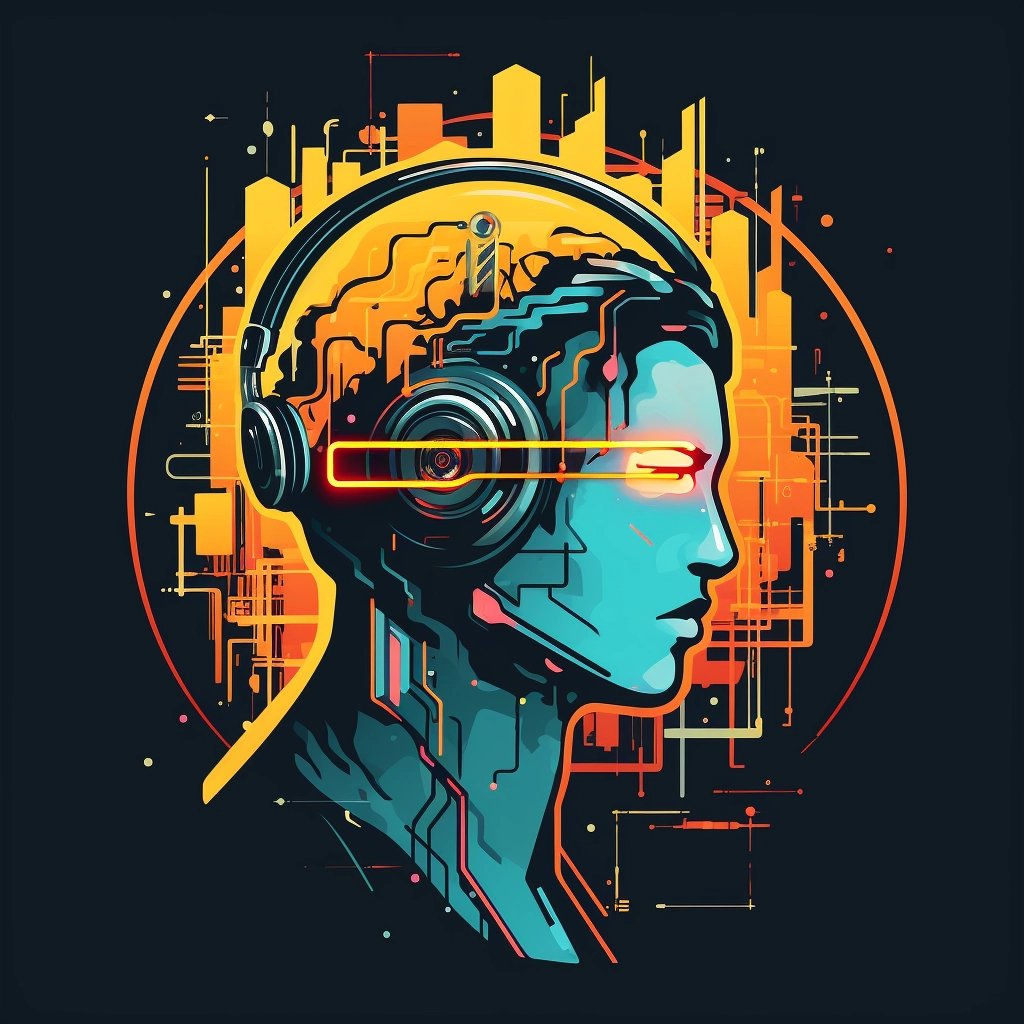 Cyberpunk style EDM logo  