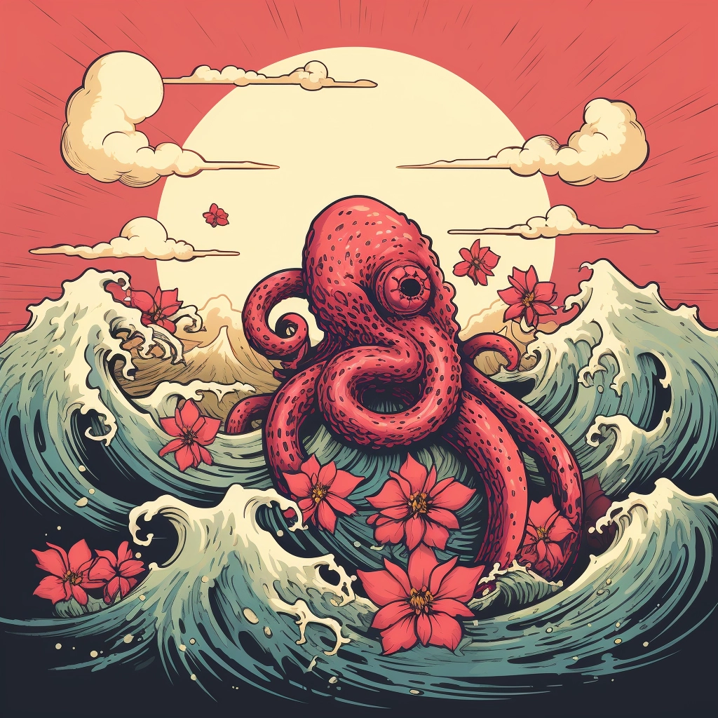 Kraken by azeenix in the style of serene landscapes