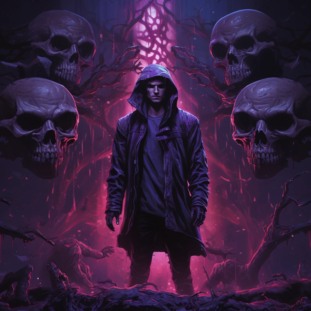 The cover artwork for the outcast in the style of pi