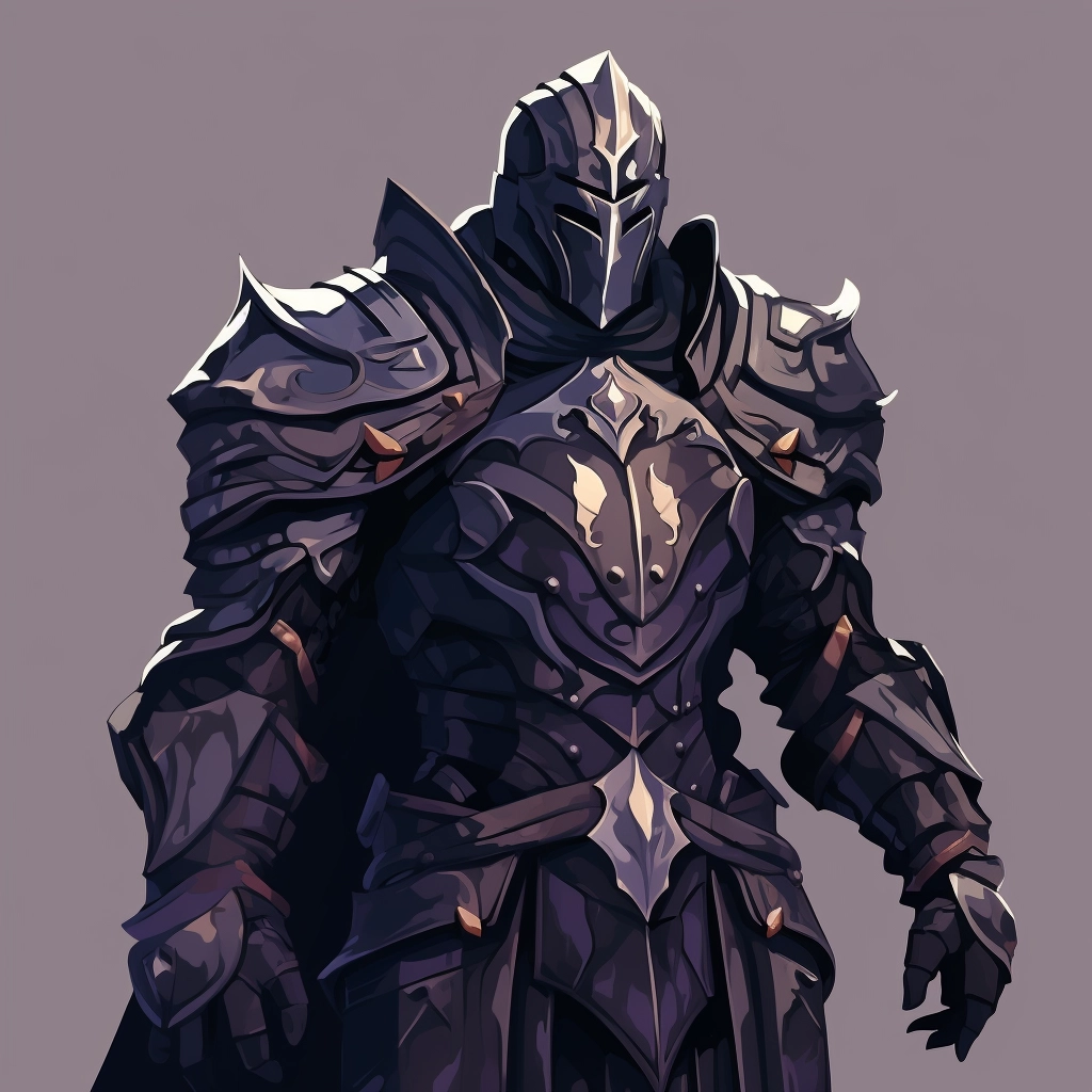 Dark medieval paladin 2d vector png