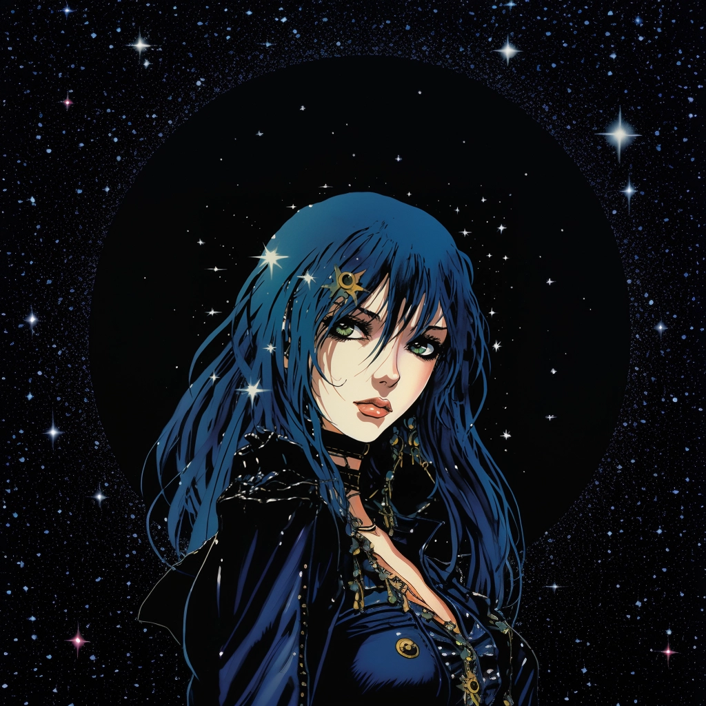 1990s anime goth starry eyed