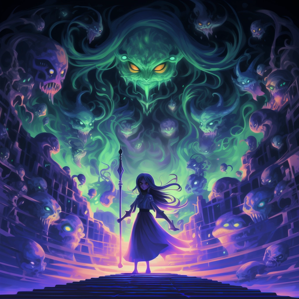 Magic faq ii wallpaper in the style of unique yokai