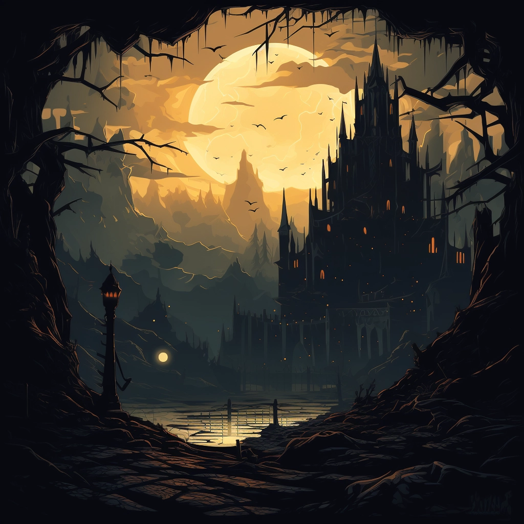 Dark medieval background 2d vector png  