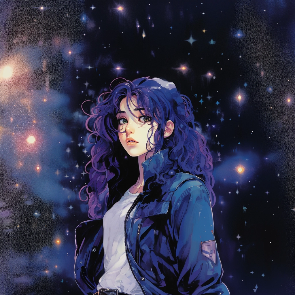 1990s anime goth starry eyed