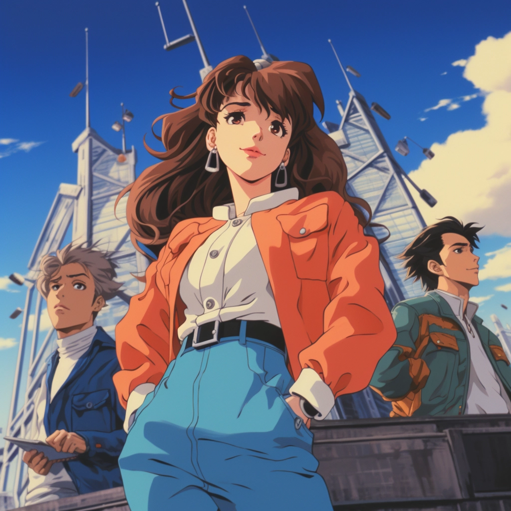1990s retro anime setting the scene  