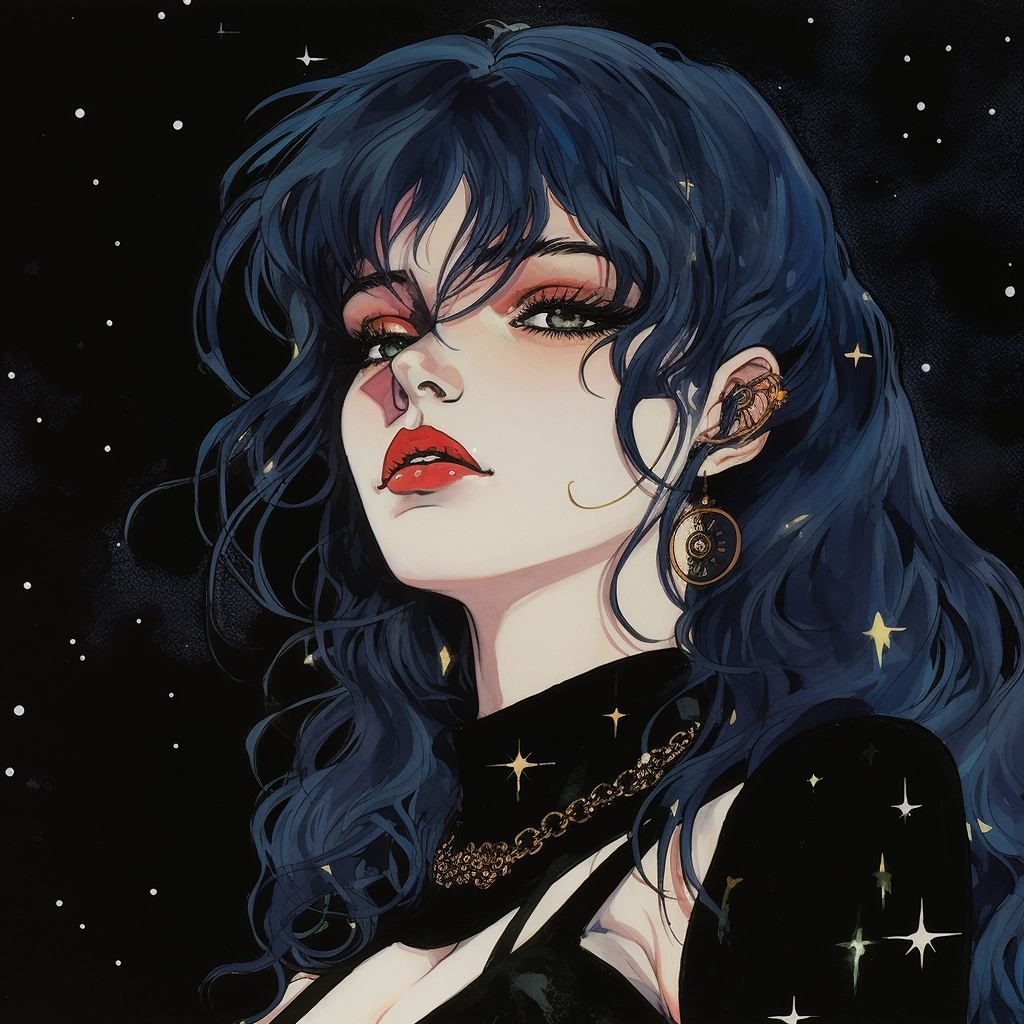 1990s anime goth starry eyed