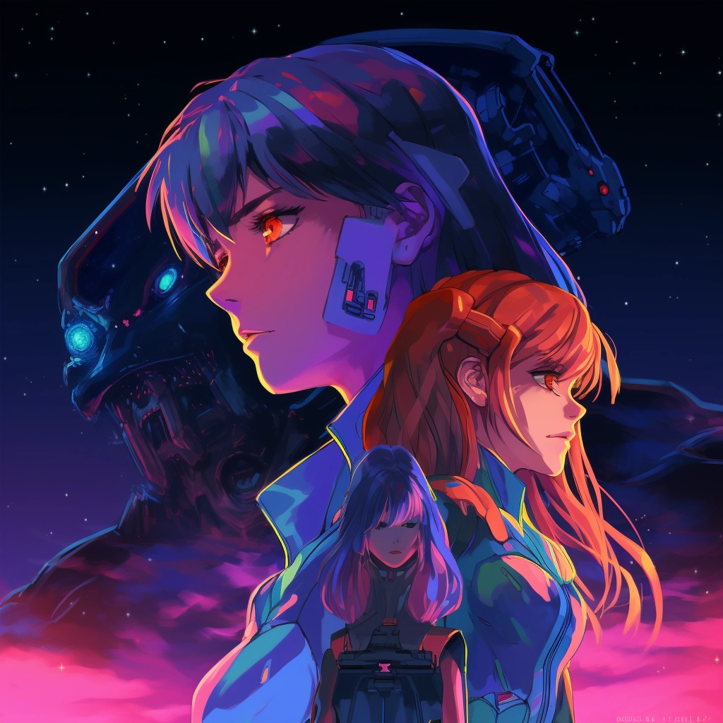 Anime in the style of neon genesis evangelion 5