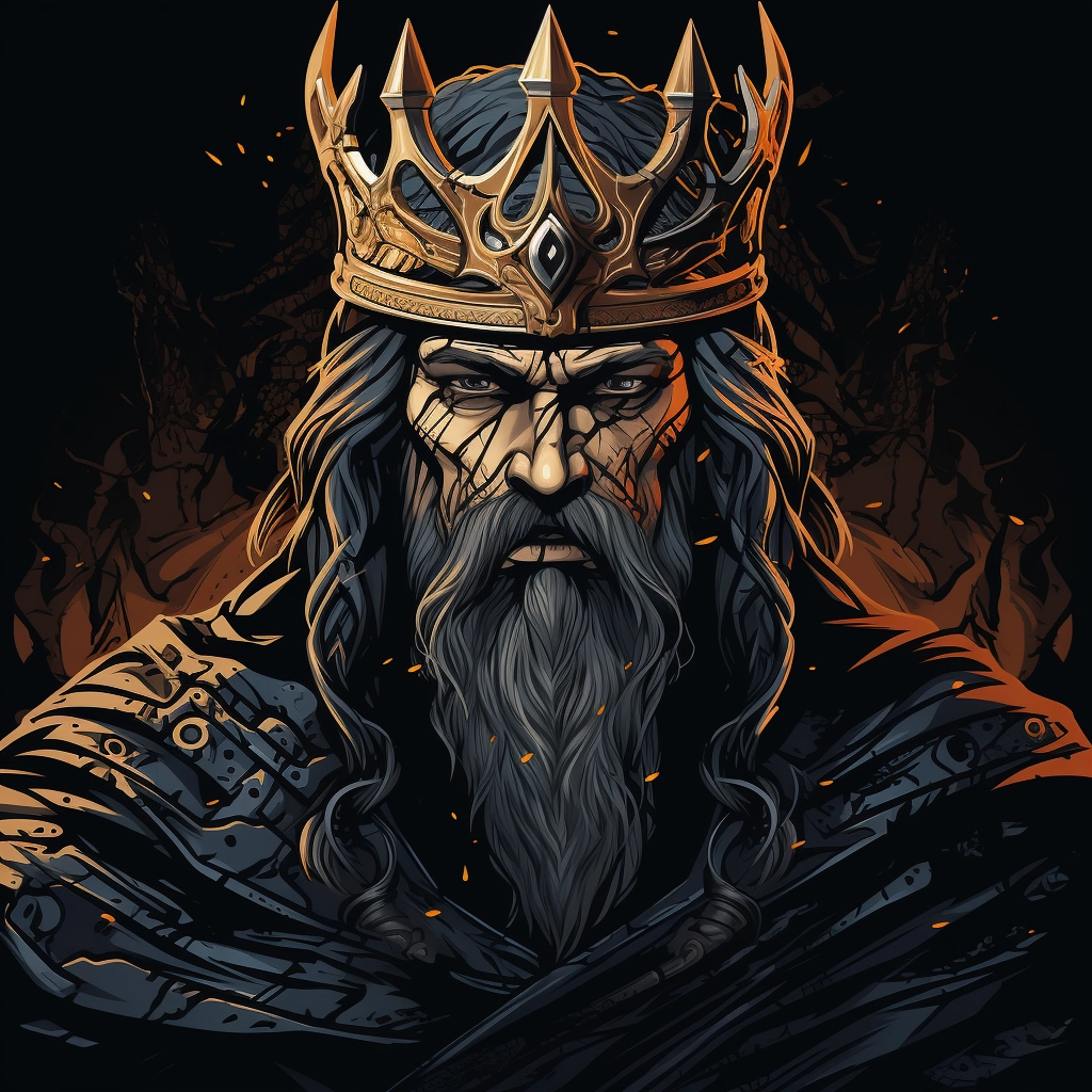 Dark medieval king 2d vector png  
