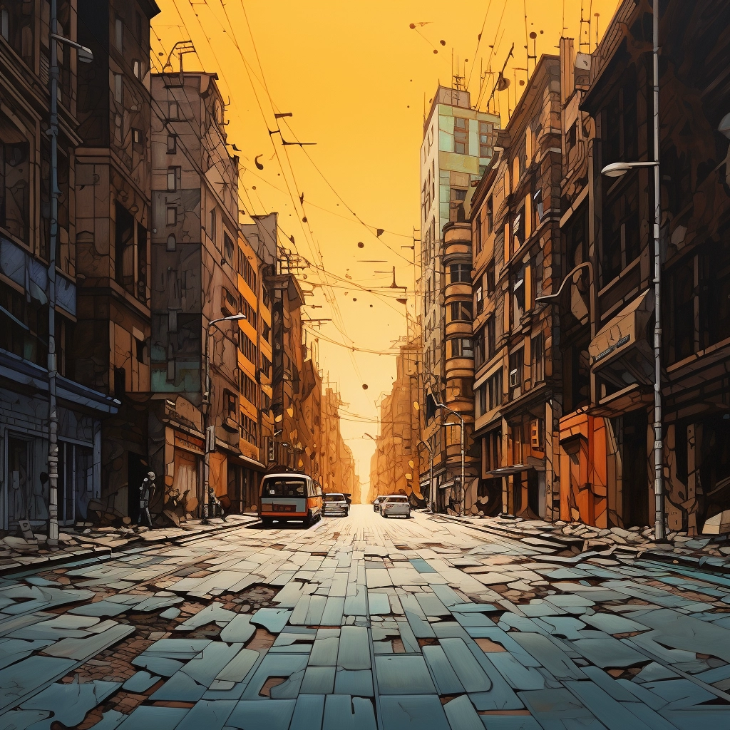 Cityscape empty street