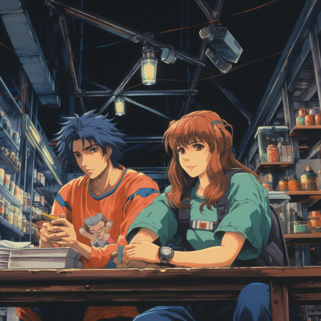 1990s retro anime setting the scene