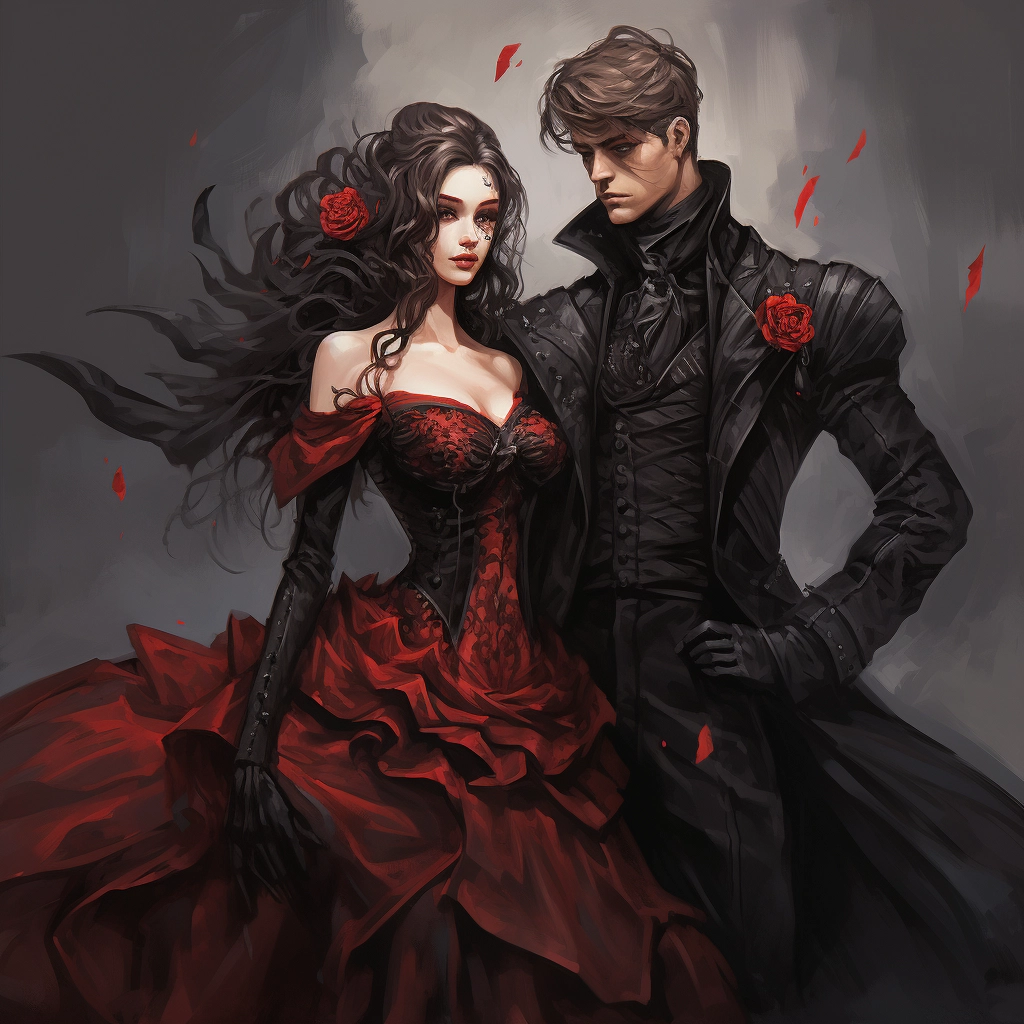 A couple of people in costumes are holding hands in