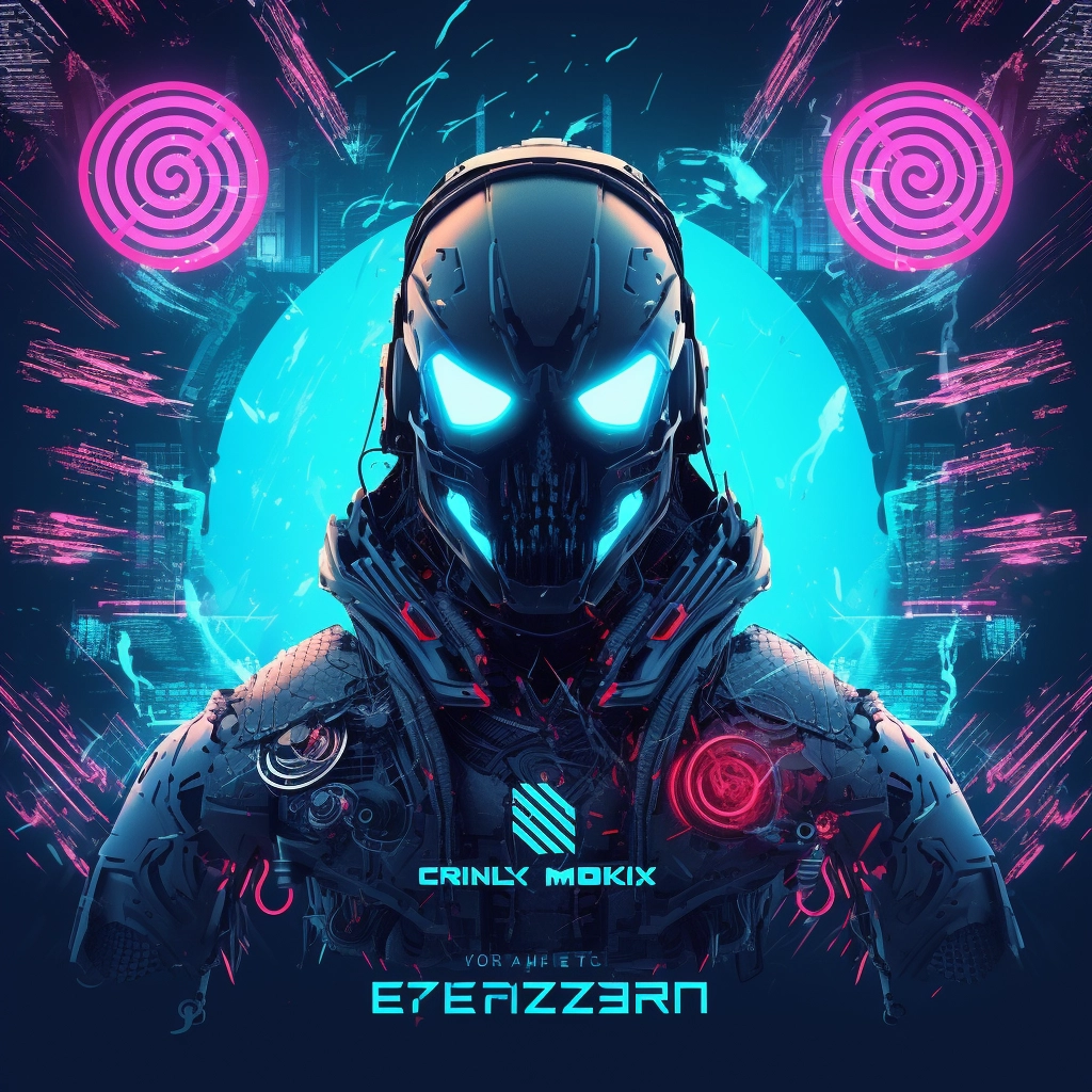 Cyberpunk style EDM logo  