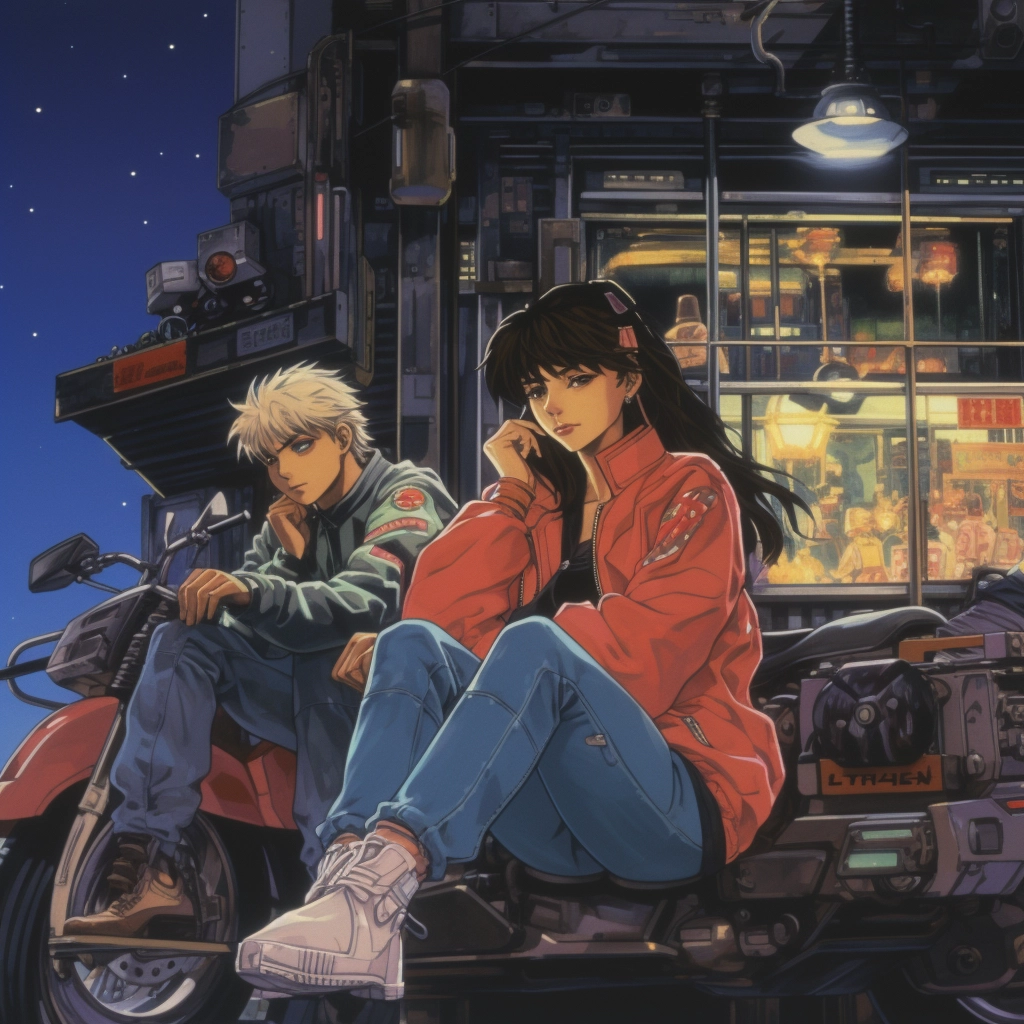 1990s retro anime setting the scene  