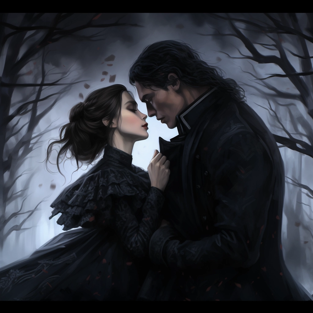 Vampire with love in the style of anime art repetiti