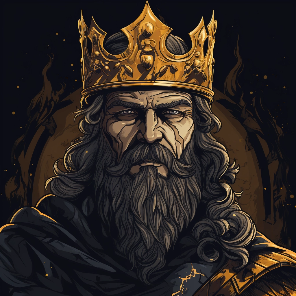 Dark medieval king 2d vector png