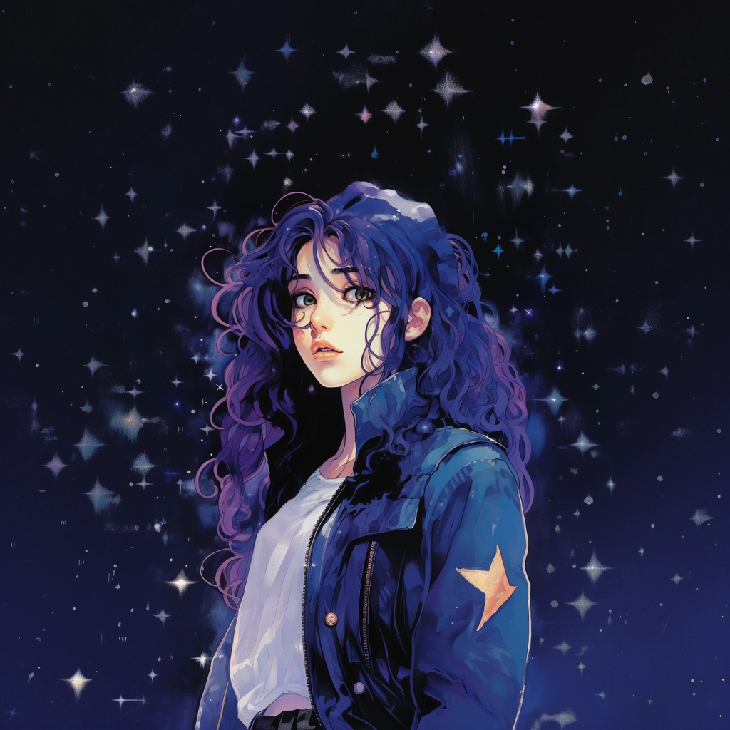 1990s anime goth starry eyed