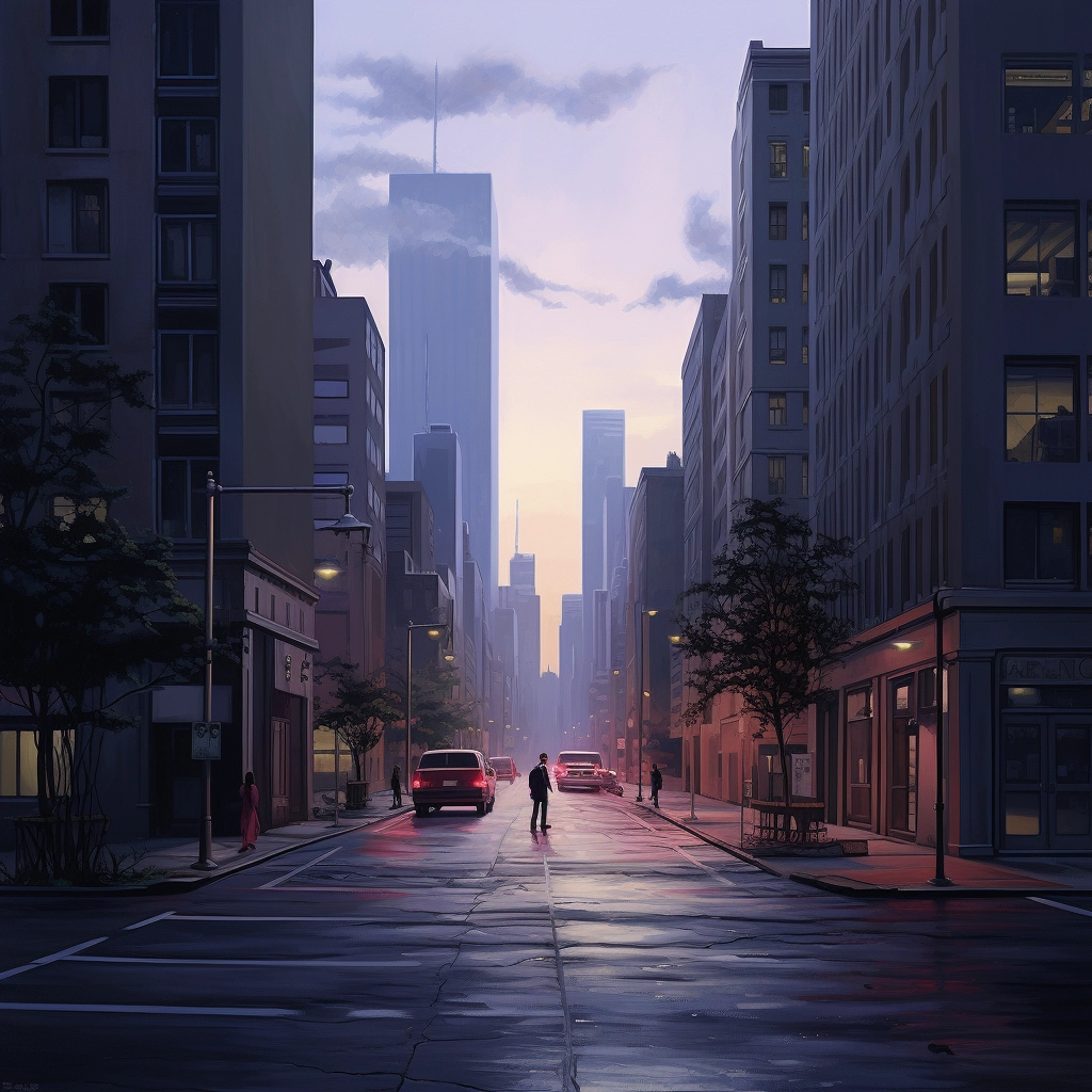 Cityscape empty street