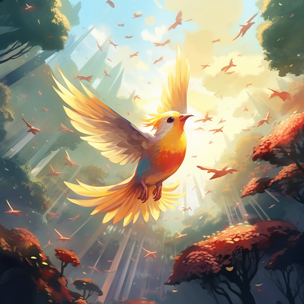 A beautiful illustration birds flying disney animati