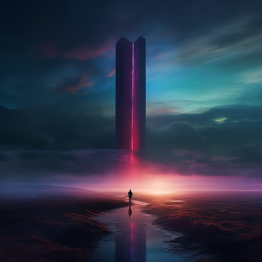 The tower on top of a large wall in the style of bee