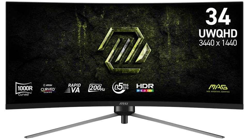 MSI uvedlo 34" Rapid VA monitor MAG 345CQRF E20