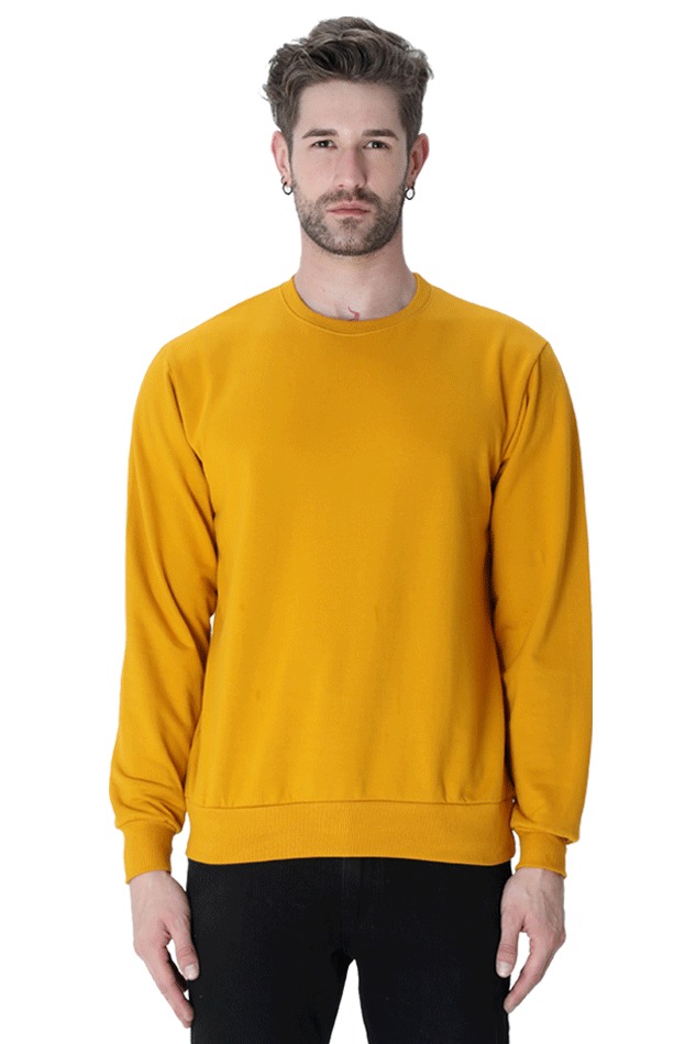 Unisex Premium Quality Plain Sweat Shirt - S, Mustard Yellow