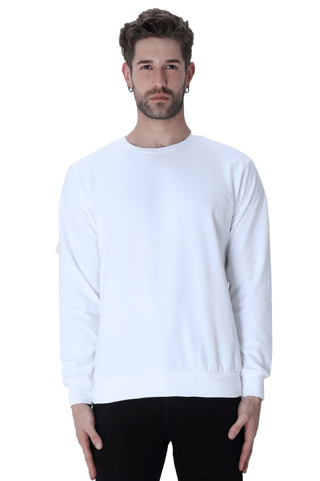 Premium Quality Plain Sweat Shirt - M, White