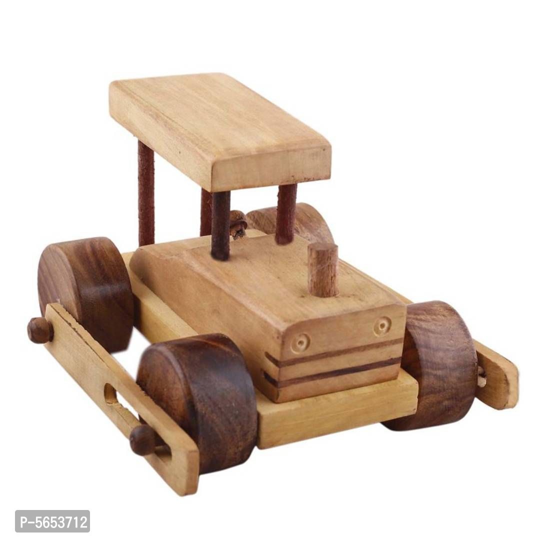 Wooden Toy Side Wheel Road Roller - 1 Year Plus