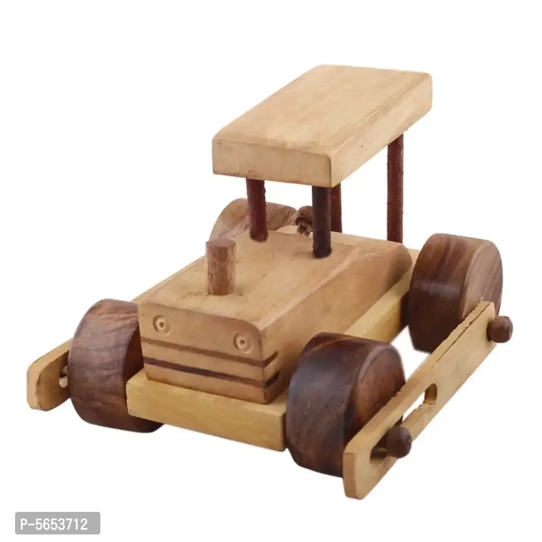 Wooden Toy Side Wheel Road Roller - 1 Year Plus