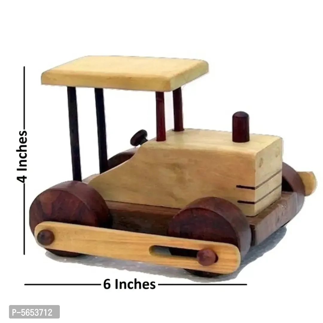 Wooden Toy Side Wheel Road Roller - 1 Year Plus