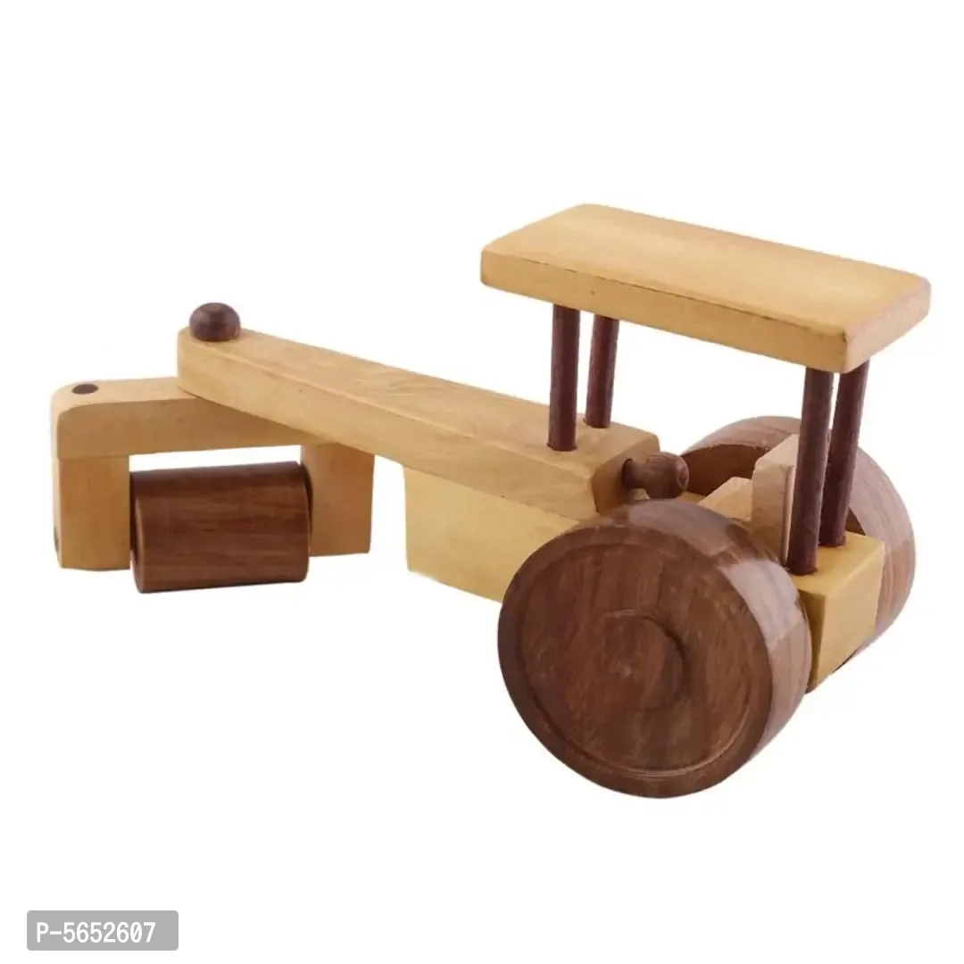 Beautiful Wooden Classical Road Roller Moving Toy - 1 Year Plus