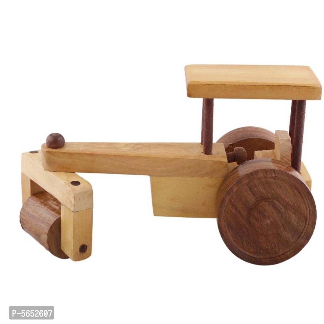 Beautiful Wooden Classical Road Roller Moving Toy - 1 Year Plus