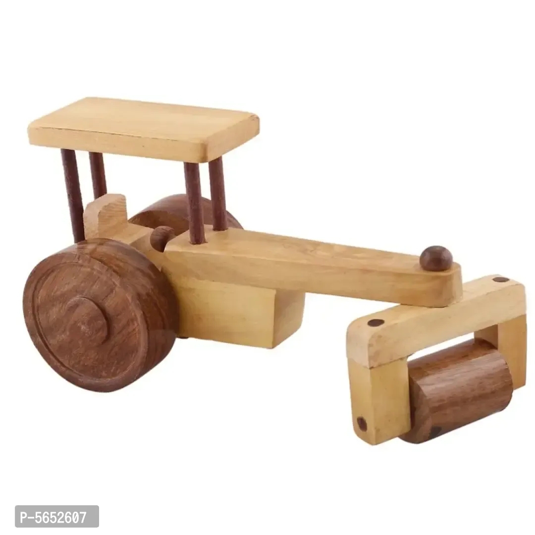 Beautiful Wooden Classical Road Roller Moving Toy - 1 Year Plus