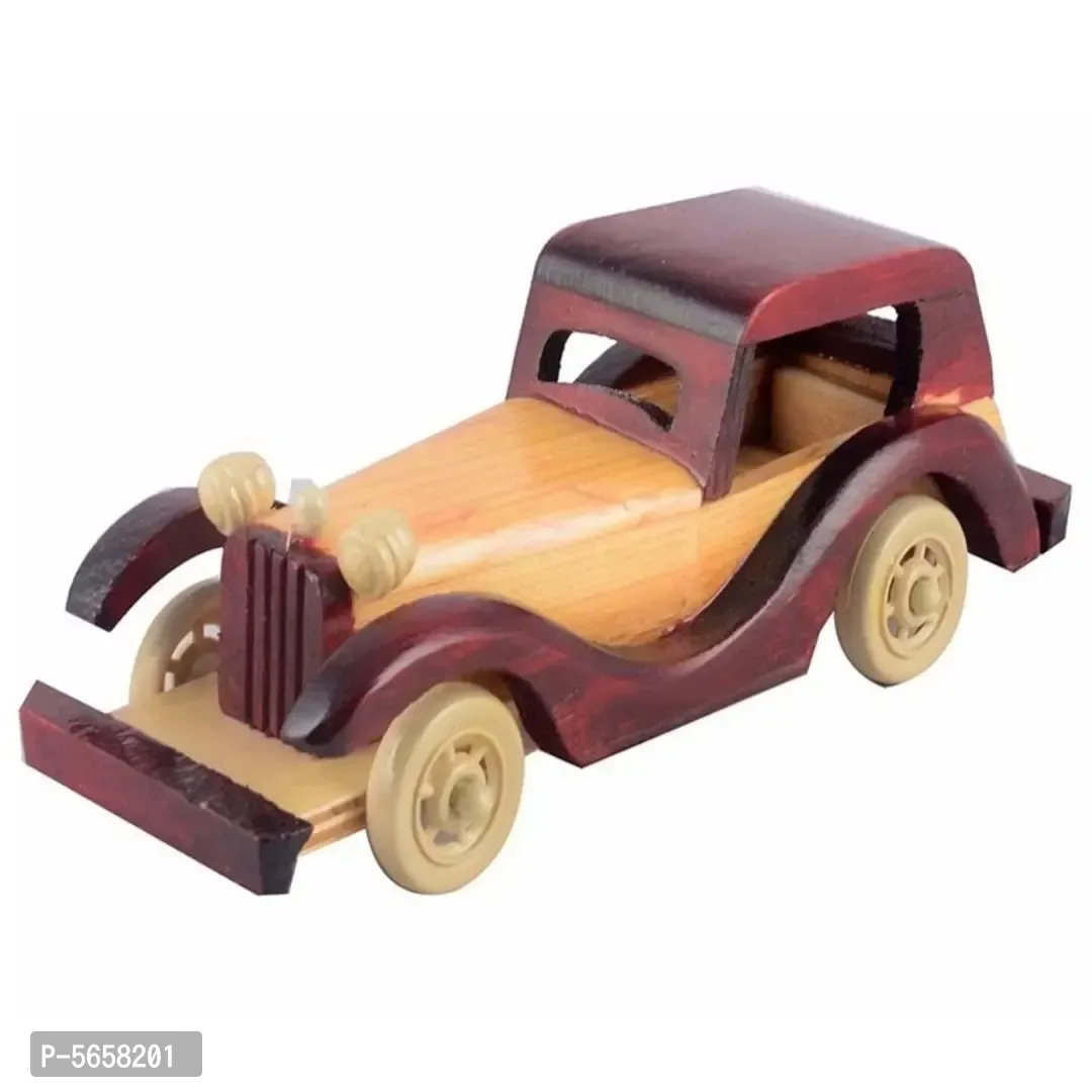 Handcarved Wooden Jeep Moving Toy - 1 Year Plus