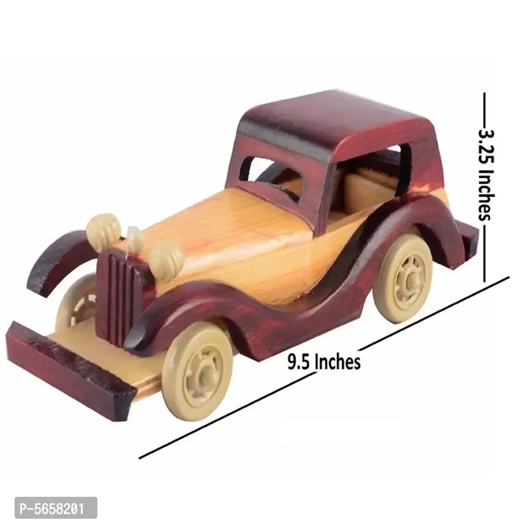 Handcarved Wooden Jeep Moving Toy - 1 Year Plus