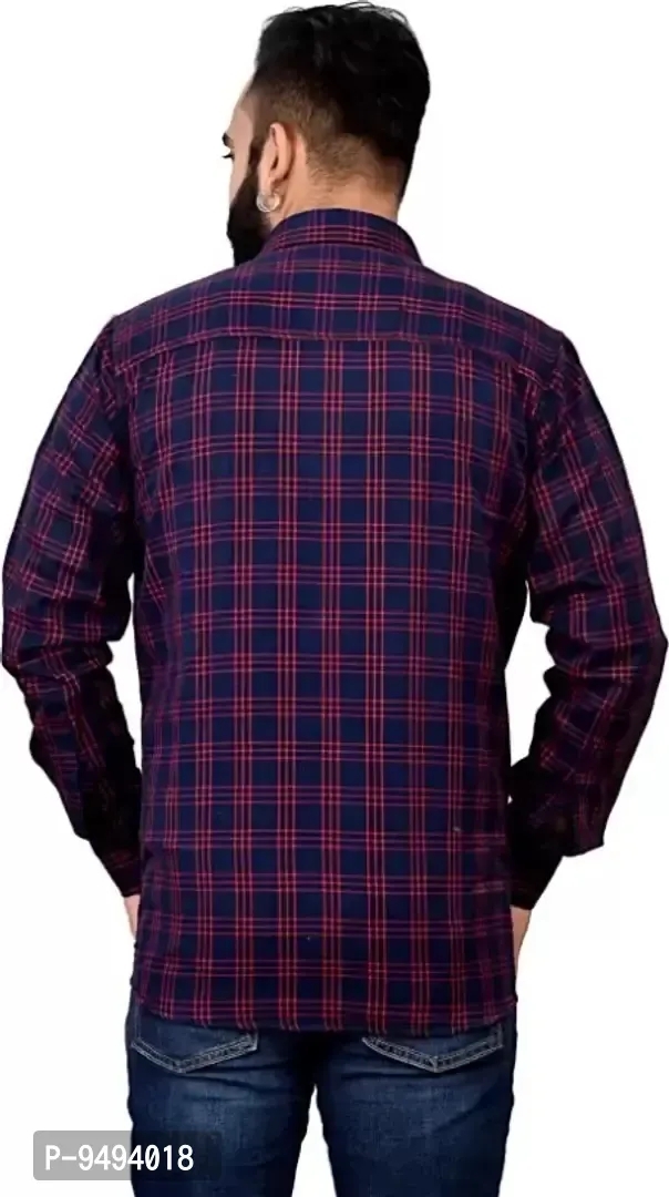 Classic Cotton Checked Casual Shirts for Men - M