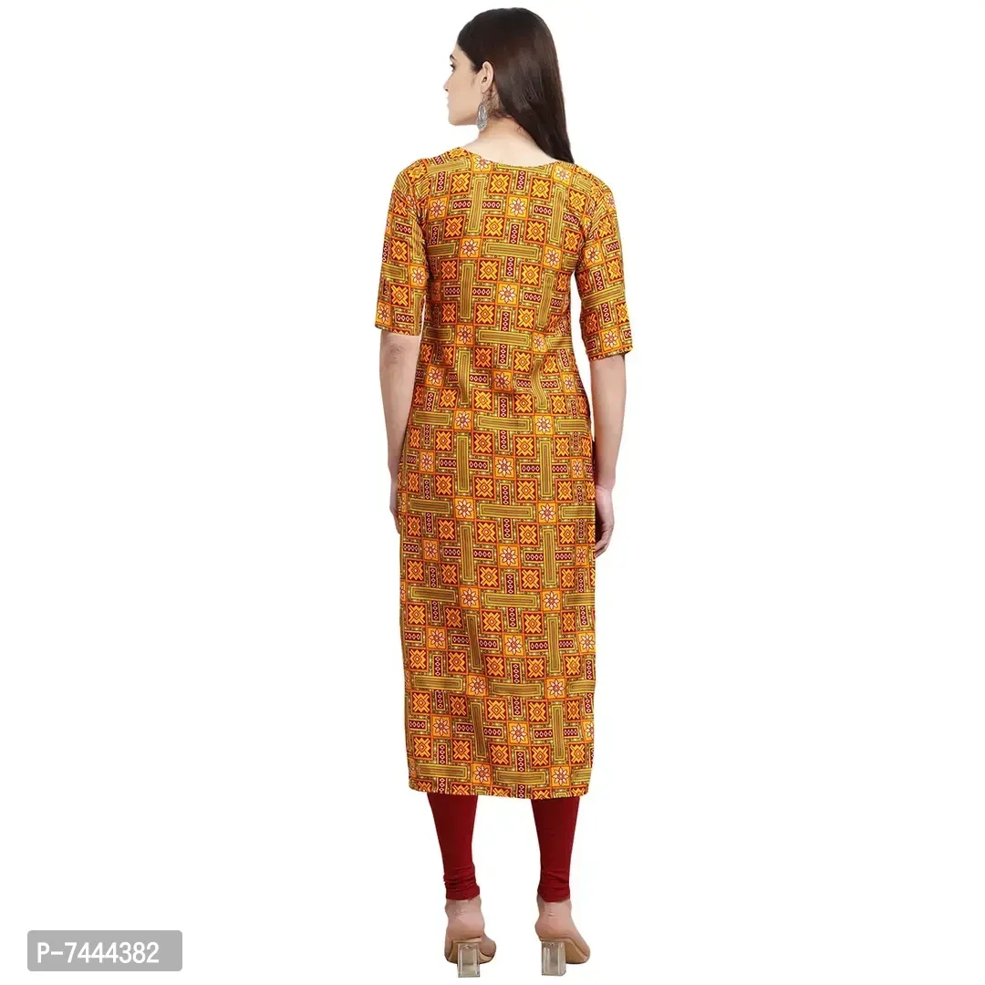 Stylish Crepe Printed Straight Kurta For Women- Pack Of 2 - S