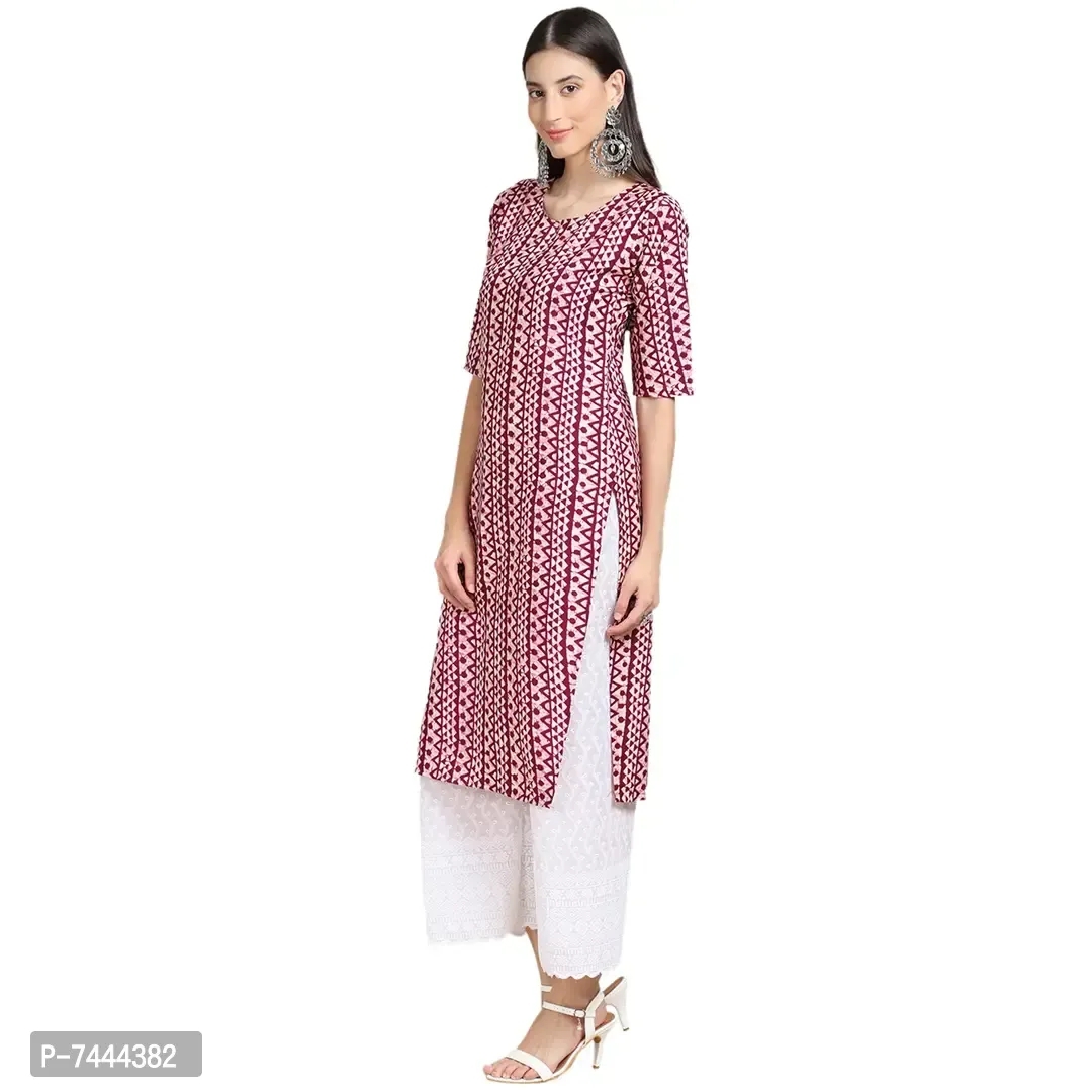 Stylish Crepe Printed Straight Kurta For Women- Pack Of 2 - L