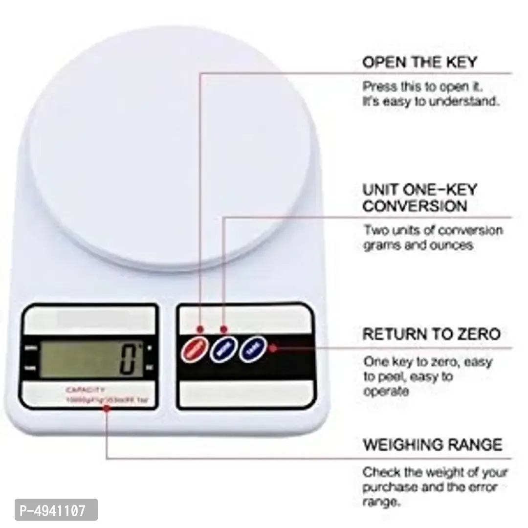 Electronic Digital 10 Kg Weight Scale Kitchen Weight Scale Machine Measure for Measuring Fruits, Spice, Food, Vegetable and More