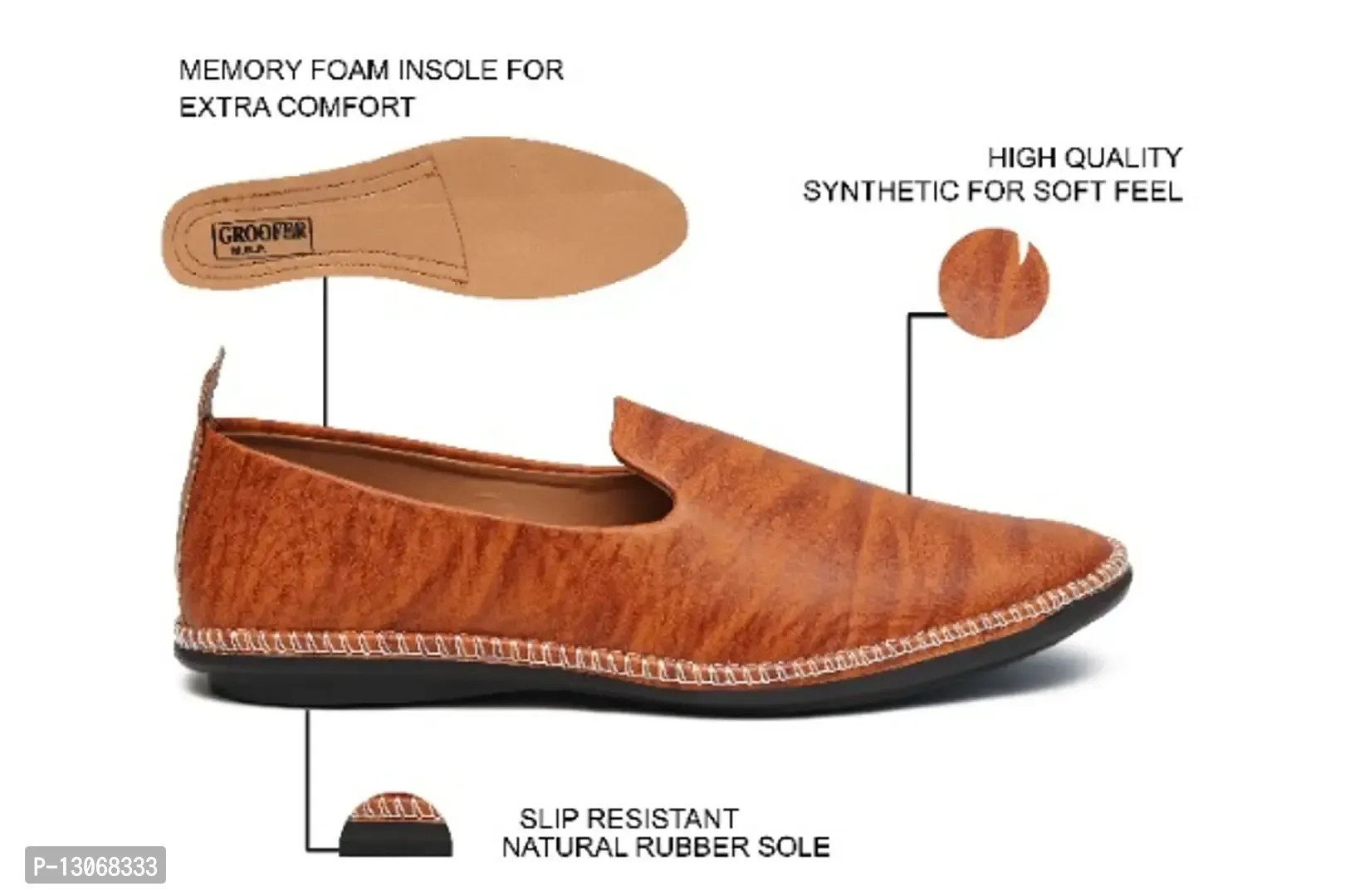 Tan Driving Loafer Shoes  For Mens - UK7