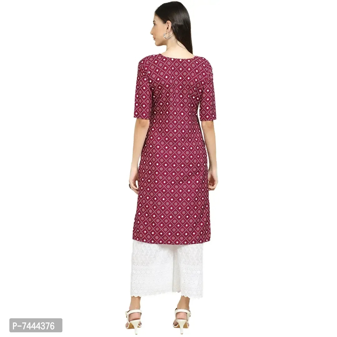 Stylish Crepe Printed Straight Kurta For Women- Pack Of 2 - S