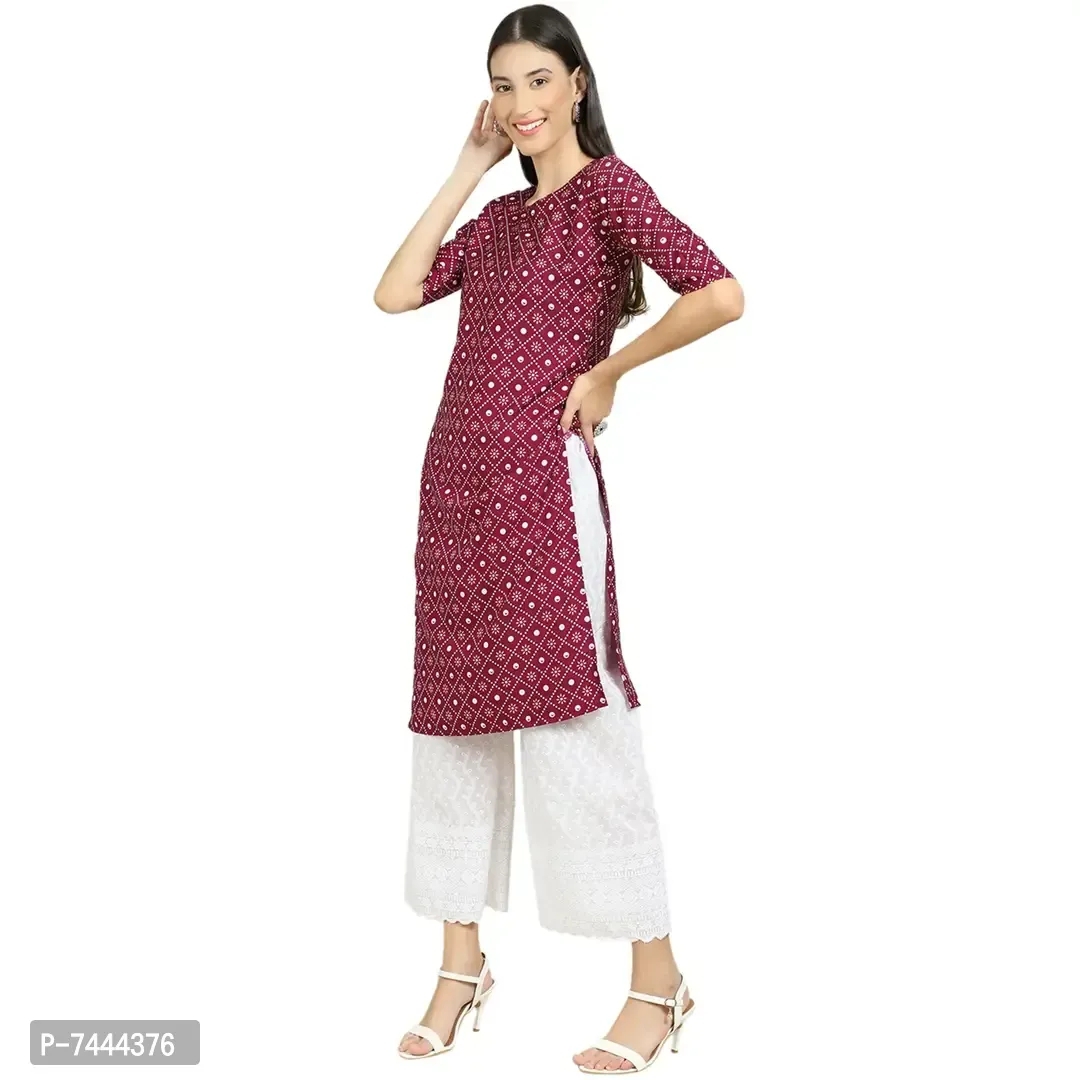 Stylish Crepe Printed Straight Kurta For Women- Pack Of 2 - M