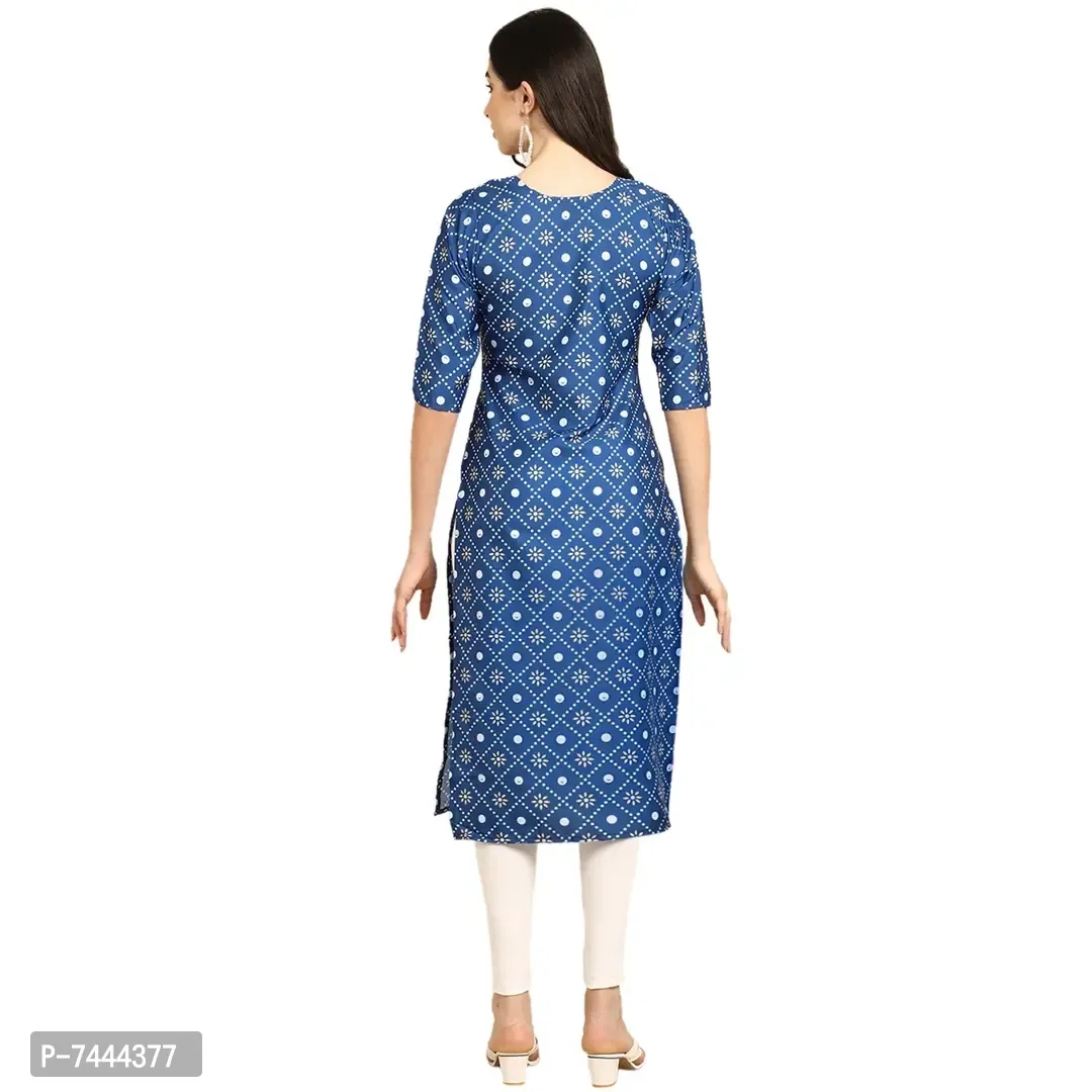 Stylish Crepe Printed Straight Kurta For Women- Pack Of 2 - S