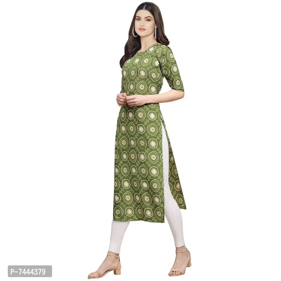 Stylish Crepe Printed Straight Kurta For Women- Pack Of 2 - S