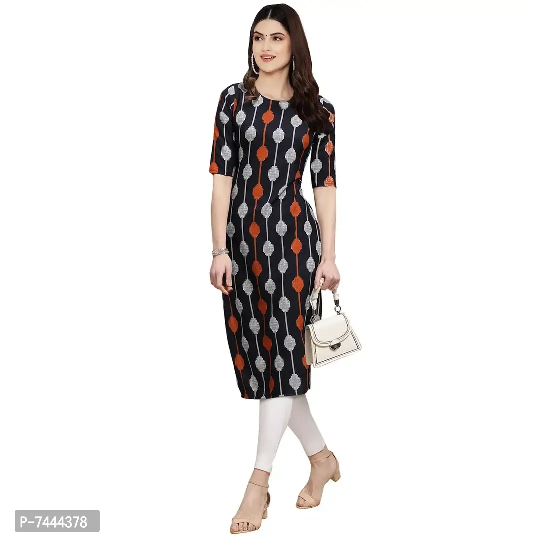 Stylish Crepe Printed Straight Kurta For Women- Pack Of 2 - S