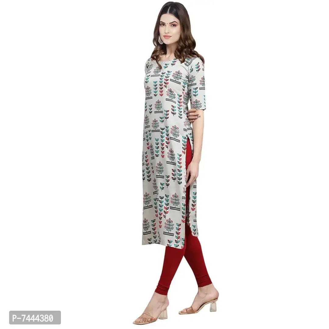 Stylish Crepe Printed Straight Kurta For Women- Pack Of 2 - M