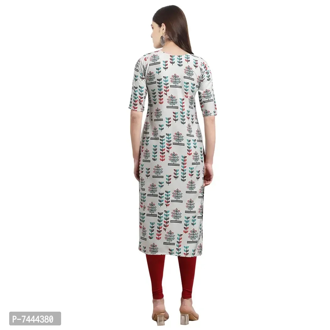 Stylish Crepe Printed Straight Kurta For Women- Pack Of 2 - L