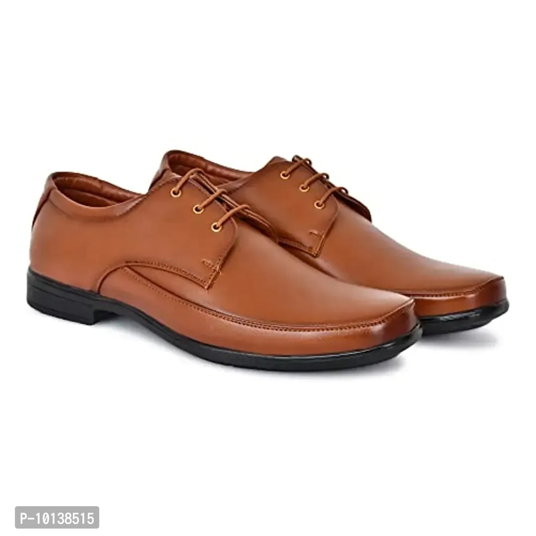 SHUAN Synthetic Leather Formal Oxford Shoes Tan - 10138515 - 8 UK