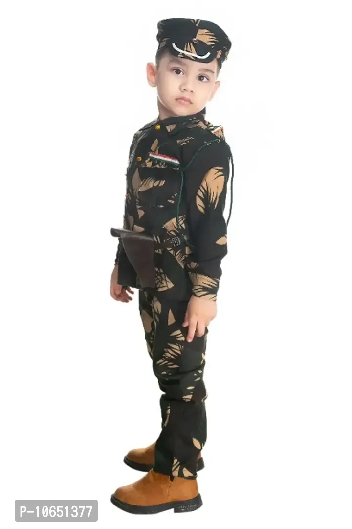 BOYS PRINTED ARMY OR BSF COSTUME | Army Dress - 6 To 12 Months