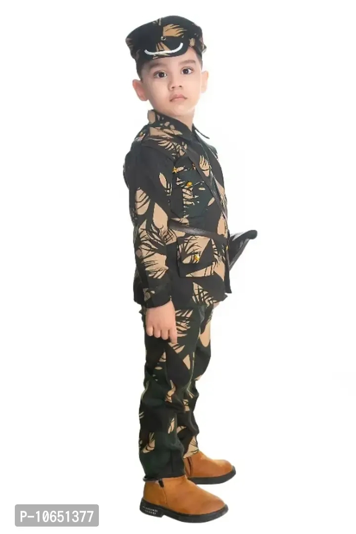 BOYS PRINTED ARMY OR BSF COSTUME | Army Dress - 1 To 2 Years