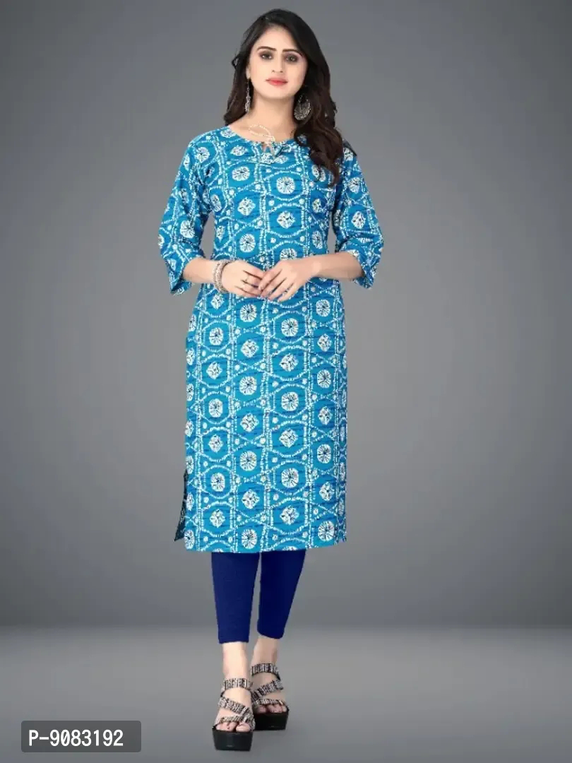 Crepe Geometric Print Kurtas For Women - M